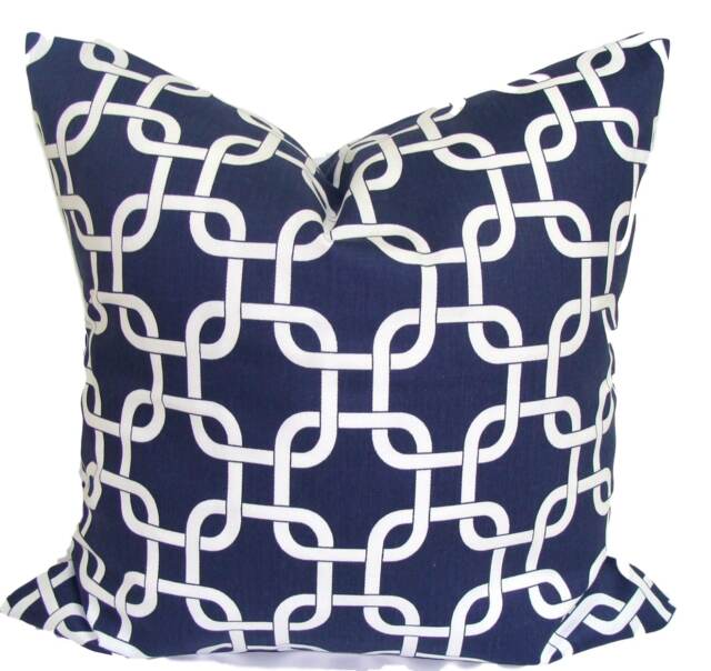 Blue Pillow Cover, Navy Throw Decorative Covers For 20x20 Pillow, 16x16 Pillows, 18x18 All Sizes - image 1