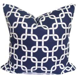 Blue Pillow Cover, Navy Throw Decorative Covers For 20x20 Pillow, 16x16 Pillows, 18x18 All Sizes - thumbnail 1