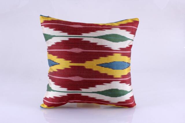 Ikat Pillow, Hand Woven Pillow Cover, Throw Pillows, Designer Decorative Accent Pillows - image 1