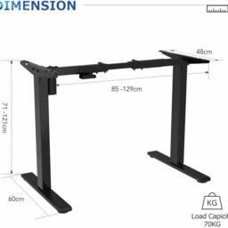 Sit Stand Desk, Electric Standing Ergonomic Height Adjustable Desk - The Rosie - thumbnail 4