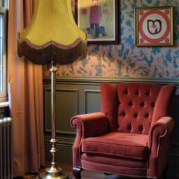Traditional Antique Gold Fabric Lampshade Handmade For Table & Floor Standard Lamp Bases, Wall Light Fixtures, Ceiling Fittings - thumbnail 2