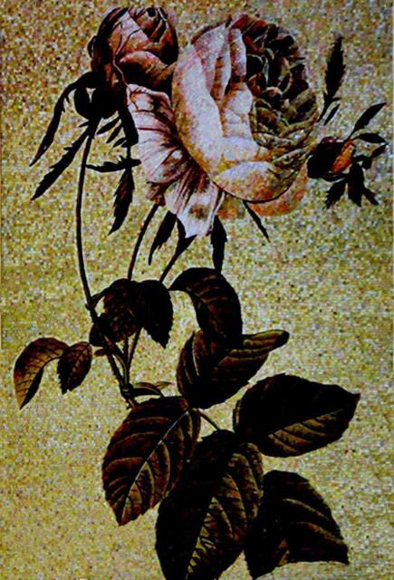 Lonely Flower in The Autumn Glass Mosaic Mural