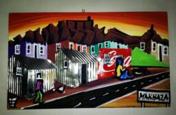 South African Township 3D Wall Art, Houses Painting On Board - thumbnail 1