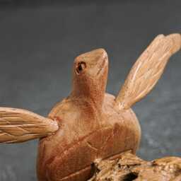Hand Carved Wood Sea Turtle Statue 5 - thumbnail 4