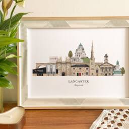 Lancaster Skyline Print, Cityscape, Wall Art, Gift, Illustration, Poster, Lancashire Gift - thumbnail 2