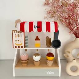 "Personalized Gift, Ice Cream Cart For Children ""Wooden" - thumbnail 4