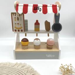 "Personalized Gift, Ice Cream Cart For Children ""Wooden" - thumbnail 2