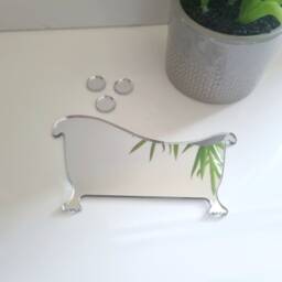 Engraved Acrylic Mirror Bath Sign - Custom Bathroom Wall Art - thumbnail 3