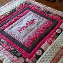 Embroidered Blanket With Ladder Quilting Design For The Perfect Baby Shower Gift Or Grown Ups To Snuggle - thumbnail 2