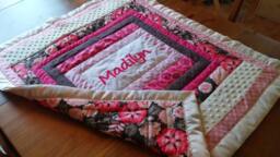 Embroidered Blanket With Ladder Quilting Design For The Perfect Baby Shower Gift Or Grown Ups To Snuggle - thumbnail 1