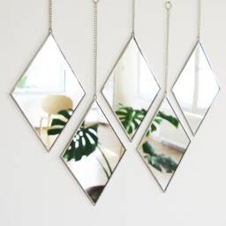 Diamond Mirror, Decorative Mirrors, Mirror Wall Decor, Trendy Hanging Geometric Decoration, Home - thumbnail 2