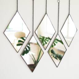 Diamond Mirror, Decorative Mirrors, Mirror Wall Decor, Trendy Hanging Geometric Decoration, Home - thumbnail 3