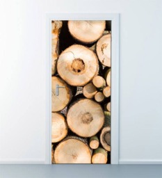 Thick Tree Trunks Wall Decal, Wood Forest Trees Decor, Nature Sticker, Door Mural, Covering