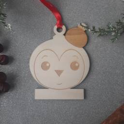 Animal Christmas Bauble, Tree Decoration, Personalized Wooden Holiday Ornament For Children - thumbnail 3