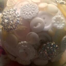 Button Lamp in White ~ Wedding Gift Bridal Shower Engagement Housewarming - For Her Woman - thumbnail 2