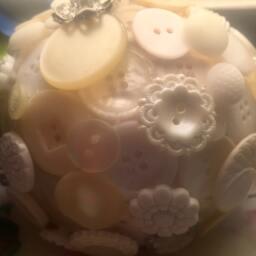 Button Lamp in White ~ Wedding Gift Bridal Shower Engagement Housewarming - For Her Woman - thumbnail 3