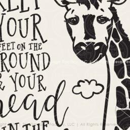 Giraffe Nursery Art Print, Keep Your Feet On The Ground Quote - Digital Download - thumbnail 3