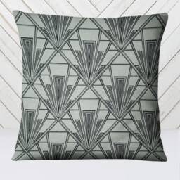 Art Deco Cushion, Pillow Cover, Grey Gatsby Velvet Single Or Double Sided Grey, 17 Inch Square - thumbnail 1
