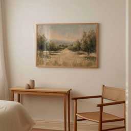 Wildflower Field Poster Rustic Country Landscape Wall Art - thumbnail 3