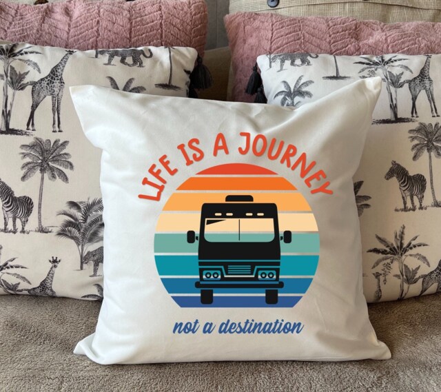 Life Is A Journey, Not Destination Motorhome, Camper-Van Or Caravan Plush White Deluxe - image 1