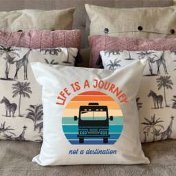 Life Is A Journey, Not Destination Motorhome, Camper-Van Or Caravan Plush White Deluxe - thumbnail 2