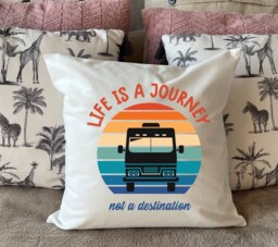 Life Is A Journey, Not Destination Motorhome, Camper-Van Or Caravan Plush White Deluxe - thumbnail 1