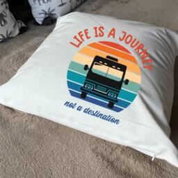 Life Is A Journey, Not Destination Motorhome, Camper-Van Or Caravan Plush White Deluxe - thumbnail 3