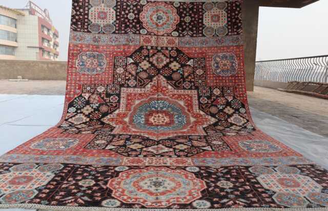 6'2x9'4 Ft Mamluk New Design Area Rug, Handmade Medallion Wool Afghan Farmhouse Luxury Bedroom Livingroom Office D??cor Carpet - image 1
