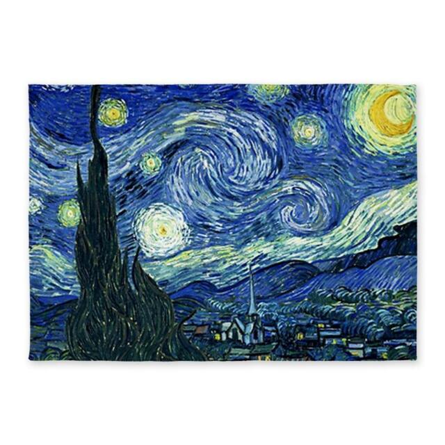 Van Gogh Starry Night 5'x7'area Rug - Standard White