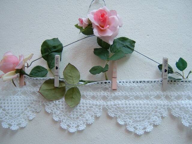 Crochet Lace Border With Triangle Motifs-Border For Shelves & Sideboards-cm.50xcm.13-On Ordering - image 1