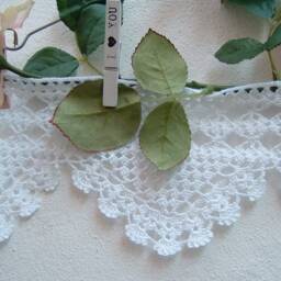 Crochet Lace Border With Triangle Motifs-Border For Shelves & Sideboards-cm.50xcm.13-On Ordering - thumbnail 3