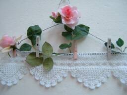 Crochet Lace Border With Triangle Motifs-Border For Shelves & Sideboards-cm.50xcm.13-On Ordering - thumbnail 1