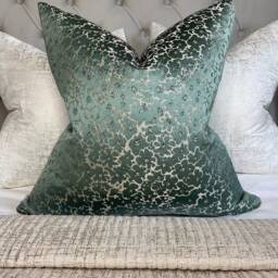 Scatter Cushion Cover in Floral Green Print/Handmade Pillow For Sofa Or Bed Double Sided Cover, John Lewis Lydney Fabric - thumbnail 1