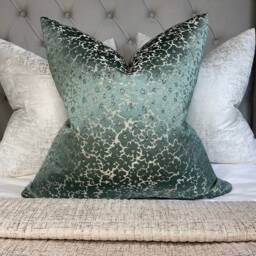 Scatter Cushion Cover in Floral Green Print/Handmade Pillow For Sofa Or Bed Double Sided Cover, John Lewis Lydney Fabric - thumbnail 2