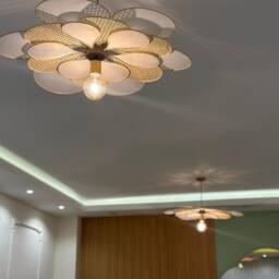 Petal Lamp, Pendant Light, Dining Room Light Fixtures, Rattan Chandelier, Flower Nordic Fabric Chandelier - thumbnail 2