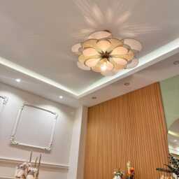 Petal Lamp, Pendant Light, Dining Room Light Fixtures, Rattan Chandelier, Flower Nordic Fabric Chandelier - thumbnail 3