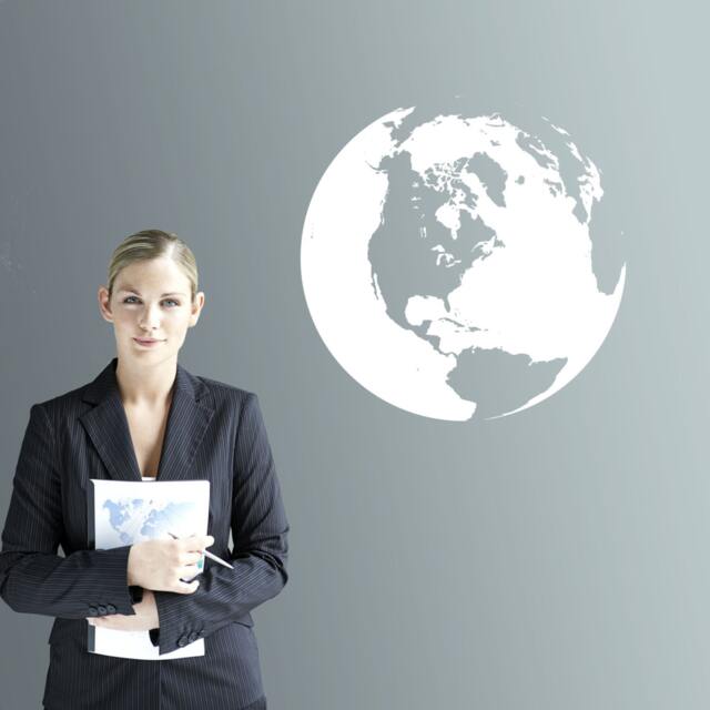 Planet Earth Geographical Globe World Map Wall Decal Vinyl Home Decor Sticker - image 1