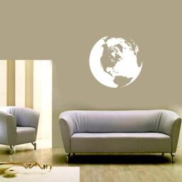 Planet Earth Geographical Globe World Map Wall Decal Vinyl Home Decor Sticker - thumbnail 2