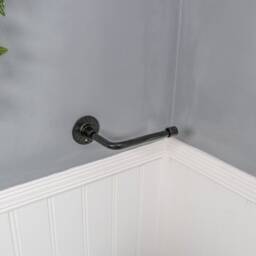 Industrial Toilet Roll Holder Vintage Black Paper Metal Cast Iron Wall Mounted Bathroom Fitting - thumbnail 3