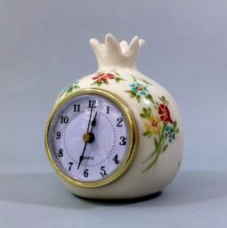 Desk Clocks, Ceramic Pomegranate Clock, Retro Desk Clock Newly Handmade, White Ceramic Clock - thumbnail 1