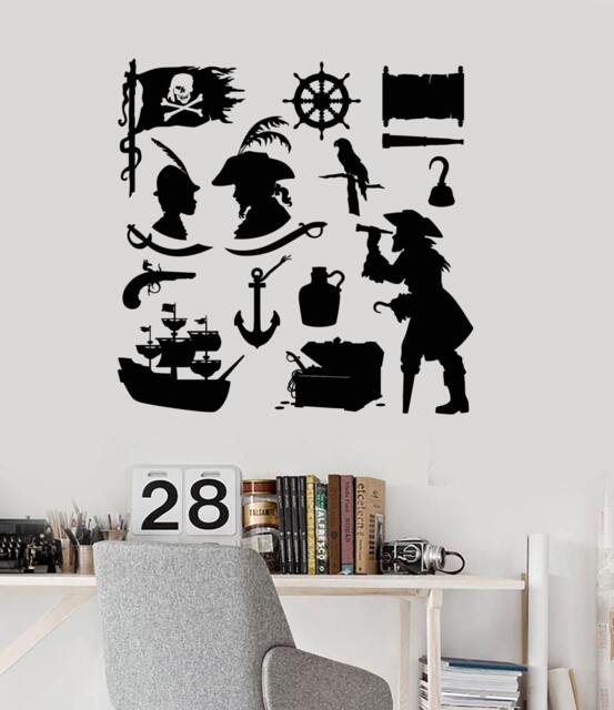 Wall Art Mural Pirate Ship Yacht Anchor Marine Ocean Cool Decor 2369Di - image 1