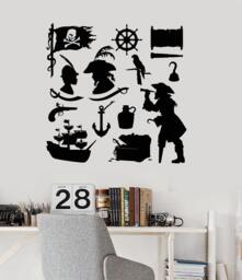 Wall Art Mural Pirate Ship Yacht Anchor Marine Ocean Cool Decor 2369Di - thumbnail 1