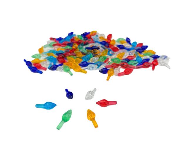 50 Small Multicolored Ceramic Christmas Tree Lights - Twist - image 1