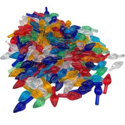 50 Small Multicolored Ceramic Christmas Tree Lights - Twist - thumbnail 2