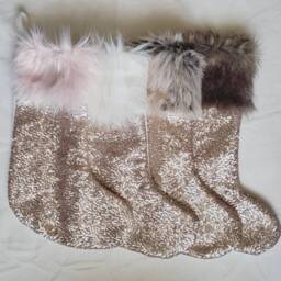 Rose Gold Sequin Christmas Stocking Stockings - thumbnail 3