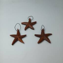 3 Handmade Wooden Stars Ideal Cute Christmas Decorations - thumbnail 2