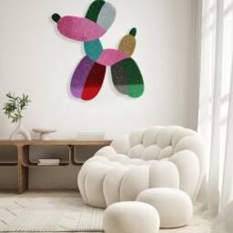 Glitter Acrylic Balloon Dog Sculpture Modern Pop Art Wall Decor - thumbnail 2
