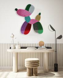 Glitter Acrylic Balloon Dog Sculpture Modern Pop Art Wall Decor