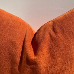 Orange Chenille Pillow Cover, Textured Upholstery Fabric, Fall Home Decor - thumbnail 2
