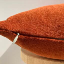 Orange Chenille Pillow Cover, Textured Upholstery Fabric, Fall Home Decor - thumbnail 4